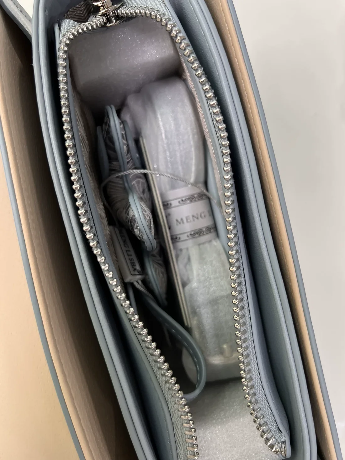 Embroidered Top-Handle Bag, inside