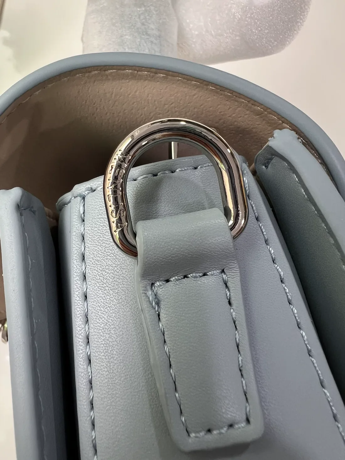 Embroidered Top-Handle Bag, strap ring